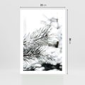 Plakat bez ramy 21x30 - Chwila Zimowej Magii - iglasta gałązka, śnieg