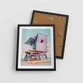 Plakat w ramie 40x50 - Miami Beach - plaża miami, domek ratownika - rama czarna