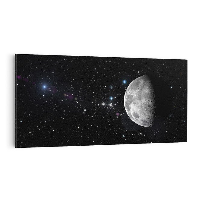 Obraz na płótnie 100x50 - spotkanie z gwiazdami - księżyc, gwiazdy