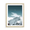 Plakat w ramie 50x70 - Nocna Magia w Górach - fotografia, śnieg - rama drewno