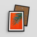 Plakat w ramie 30x40 - Egzotyczny Urok - liście, palma - rama czarna