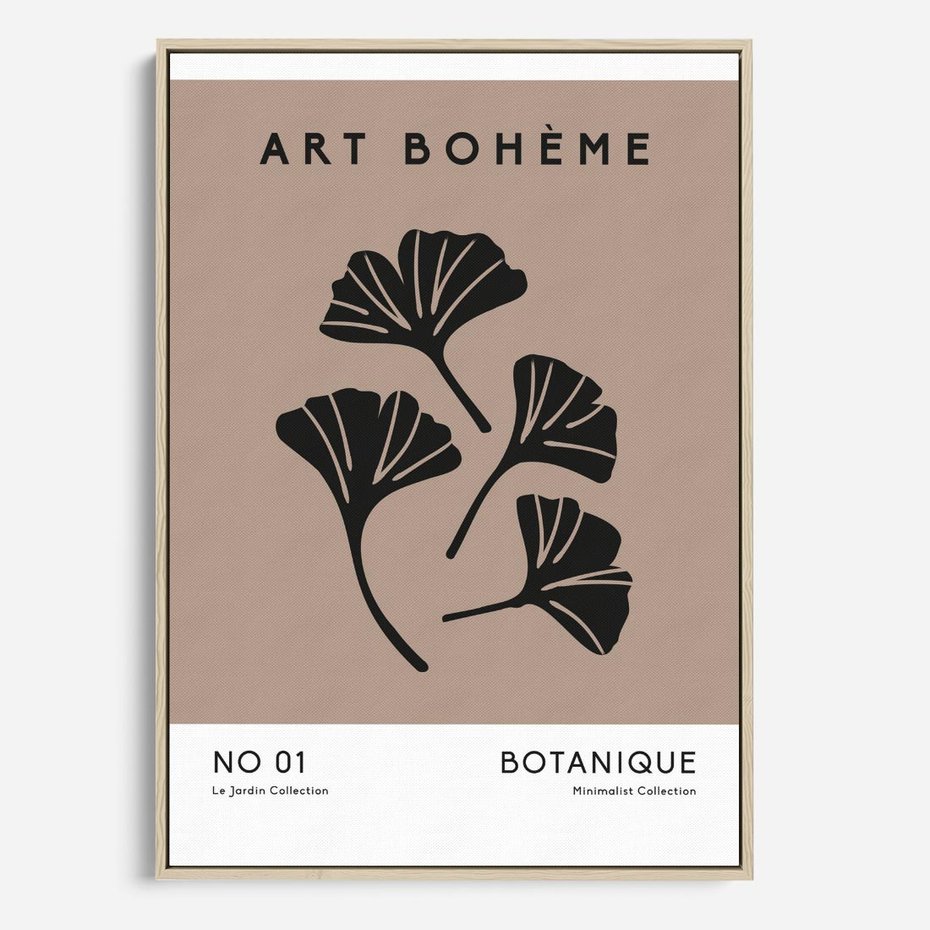 Obraz w ramie 70x100 - Botaniczne wymysły - sztuka boho, plakat - rama drewno