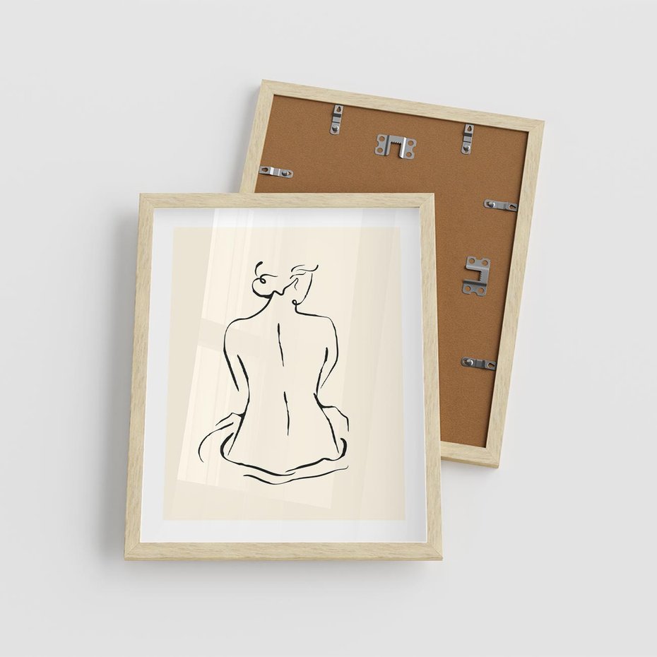 Plakat w ramie 40x50 - Migotliwa Symfonia - kobieta akt, minimalizm - rama drewno