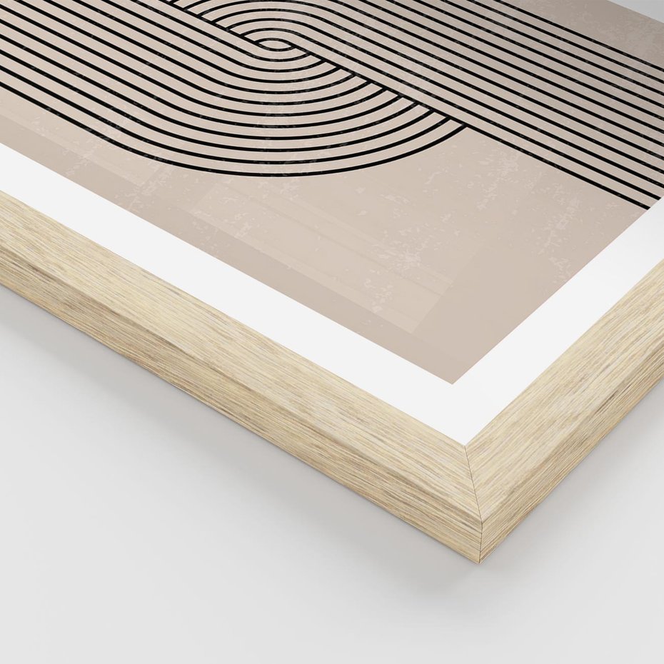 Plakat w ramie 30x40 - Puls Abstrakcji - abstrakcyjne linie, geometria - rama drewno