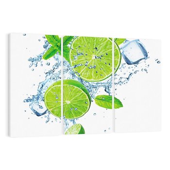 Obraz na płótnie 120x80 - Świeżość limonek w wodzie - limonki, woda