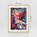 Plakat w ramie 30x40 - Stylowa Elegancja - retro, pinup - rama drewno