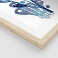 Plakat w ramie 30x40 - Akwarelowy Błękit - pastelowy, abstrakcyjny plakat - rama drewno