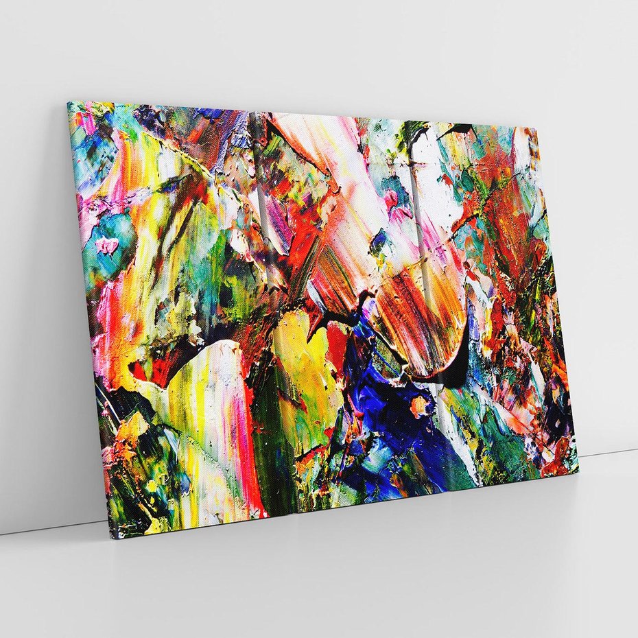 Obraz na płótnie 120x80 - Szalejące ognie kolorów - abstrakcja, farby olejne