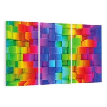 Obraz na płótnie 120x80 - Mozaika Abstrakcji: Trójwymiarowe Kompozycje - abstrakcja, 3d