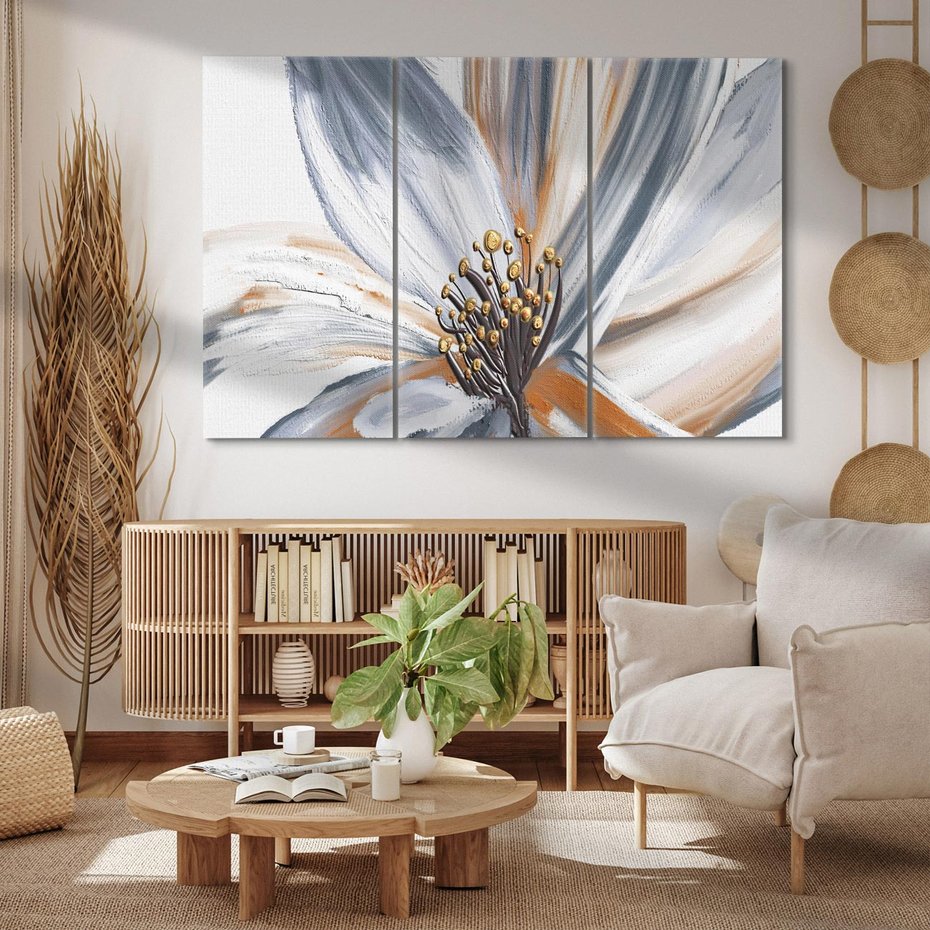 Obraz na płótnie 120x80 - Olejne kwiaty - wyraz emocji - kwiaty, malowane