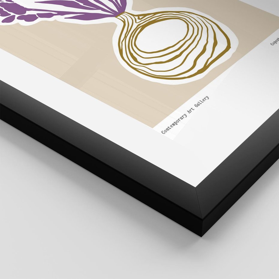 Plakat w ramie 50x70 - Migocące Anomalie - abstrakcyjne liście, kwiaty tropikalne w wazonie - rama czarna