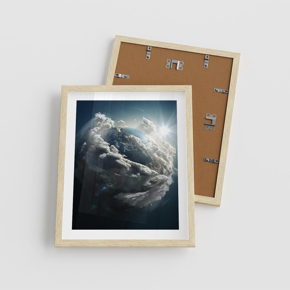 Plakat w ramie 40x50 - Chmurowa aura nad horyzontem - atmosfera, chmury - rama drewno