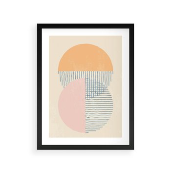 Plakat w ramie 50x70 - Migotliwe Wzory - geometryczne kształty, koła - rama czarna