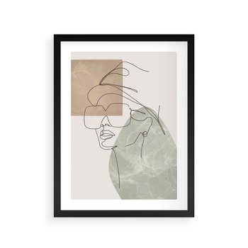 Plakat w ramie 30x40 - Geometria i Szkic - nowoczesny obraz, grafika - rama czarna