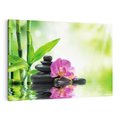 Obraz na płótnie 100x70 - Relaksujący świat SPA z kwiatami i bambusem - spa, kwiaty