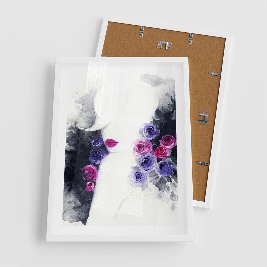 Plakat w ramie 50x70 - Urok osobowości - kobieta, portret - rama biała