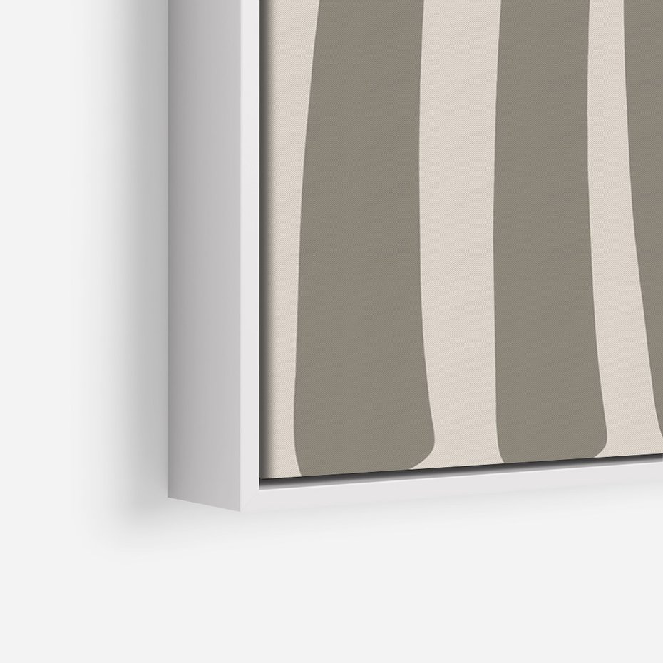 Obraz w ramie 70x100 - Beżowa Delikatność - nowoczesna sztuka, plakat modern - rama biała