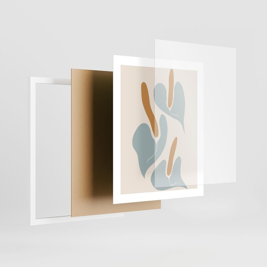 Plakat w ramie 40x50 - Kwiaty Pasteli - kwiaty, nowoczesne i minimalistyczne - rama biała