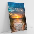 Obraz na płótnie 80x120 - Magia zachodu słońca na plaży - zachód, słońca