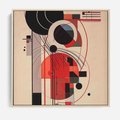 Obraz w ramie 80x80 - Rozbijające Granice Dźwięku - modernistyczny obraz, styl bauhaus - rama drewno