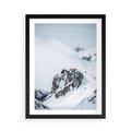 Plakat w ramie 50x70 - Górski Majestat - górskie szczyty pod śniegiem, górski krajobraz - rama czarna