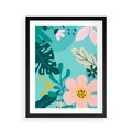 Plakat w ramie 40x50 - Kwiatowy Impuls - pastelowa kompozycja, kwiaty - rama czarna