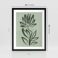 Plakat w ramie 40x50 - Zieleń Wyjątkowego Ukojenia - zielona abstrakcja, zgaszona zieleń - rama czarna