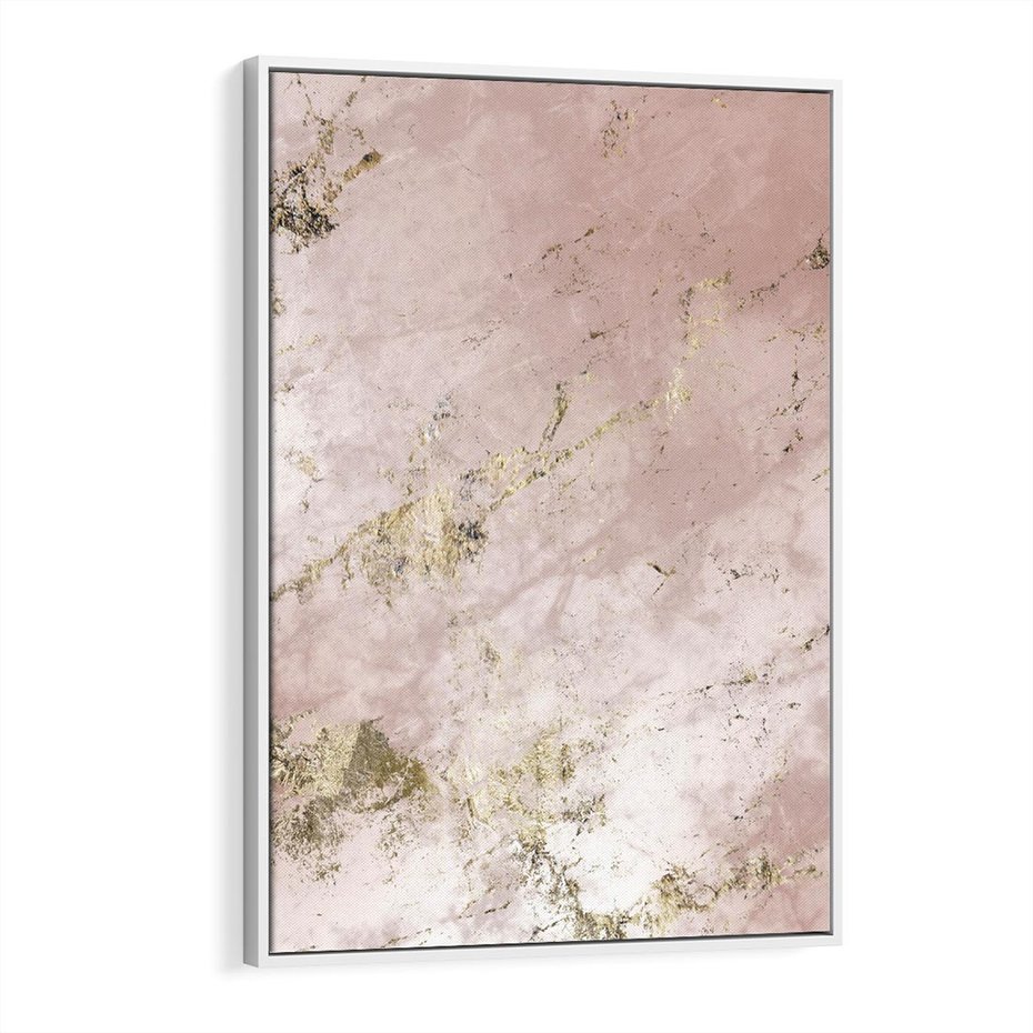 Obraz w ramie 70x100 - Piękno w Szczegółach - marmur, złoto - rama biała