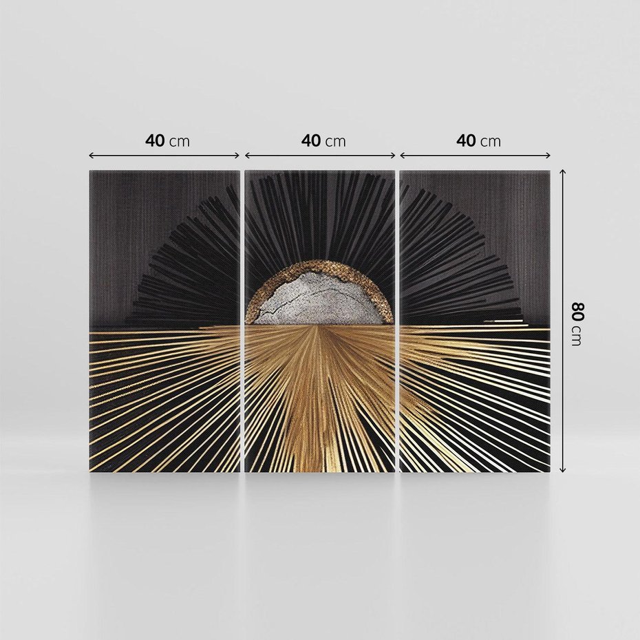 Obraz na płótnie 120x80 - Metaliczne Boho Abstrakcje - boho, słońce