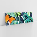 Obraz na płótnie 120x40 - Tropikalne Pragnienia - akwarela, liście tropikalne