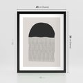 Plakat w ramie 40x50 - Wewnętrzne Widzenia - abstrakcyjna kompozycja, półkole - rama czarna