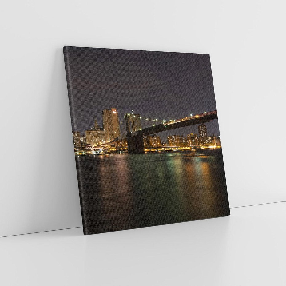 Obraz na płótnie 60x60 - Most nad nowojorską panoramą - most, Nowy Jork