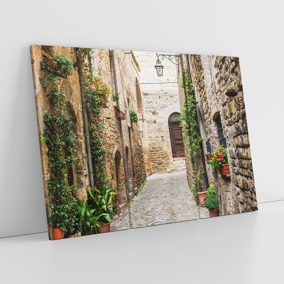 Obraz na płótnie 120x80 - Urok Uliczki we Włoszech - uliczka, Włochy