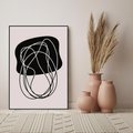 Obraz w ramie 70x100 - Abstrakcyjne Harmonie - abstrakcyjne szkicowane linie, minimalizm - rama czarna