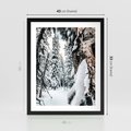 Plakat w ramie 40x50 - Drzewa pod Śniegiem - zima las, drzewa pod śniegiem - rama czarna