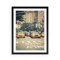 Plakat w ramie 50x70 - Miasto Taksówek - taksówki, miasto - rama czarna