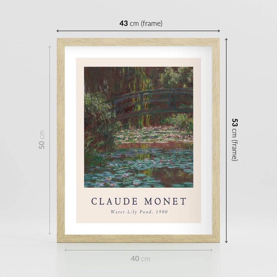 Plakat w ramie 40x50 - Sztuka i Litera - Claude Monet, reprodukcja obrazu - rama drewno