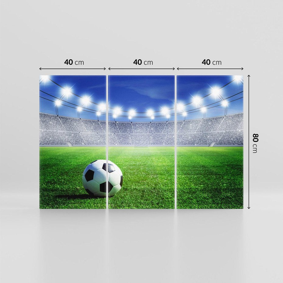 Obraz na płótnie 120x80 - Piłka nożna na stadionie: duch sportu - piłka nożna, stadion