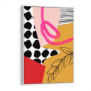 Obraz w ramie 50x70 - Księga Form i Plam - abstrakcyjna kompozycja, różne tekstury - rama biała