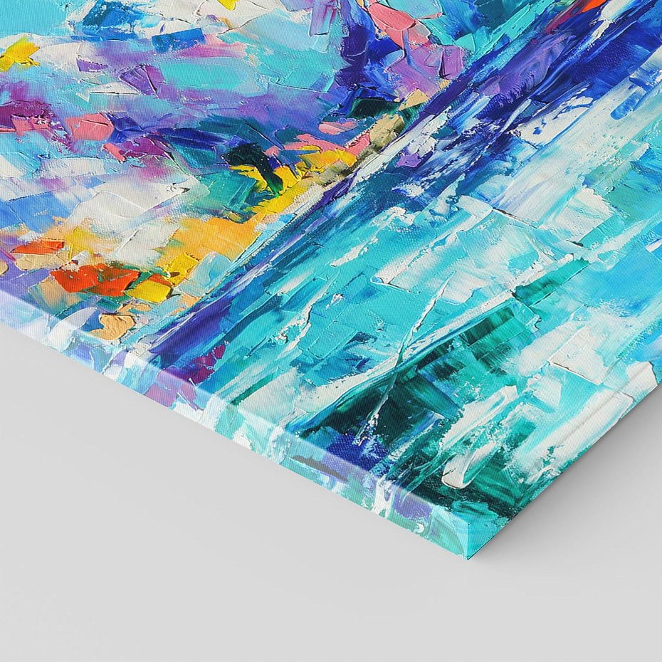 Obraz na płótnie 80x80 - Mistyka Górskich Marzeń - abstrakcja, pejzaż gór