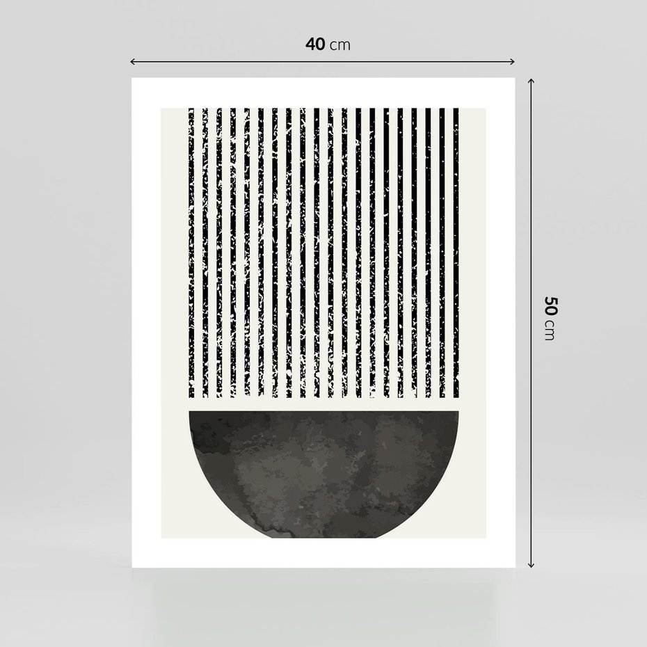 Plakat bez ramy 40x50 - Taniec Impulsów - abstrakcyjne czarno białe formy, minimalizm