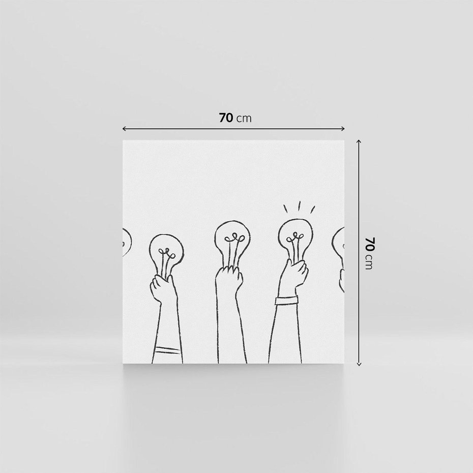 Obraz na płótnie 70x70 - Idea w Rękach - szkic, grafika
