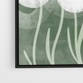 Obraz w ramie 50x70 - Spokojne Plamy Natury - zielony plakat, roślinne motywy - rama czarna