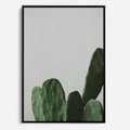 Obraz w ramie 50x70 - Majestatyczne Wysokości - kaktusy, liście - rama czarna