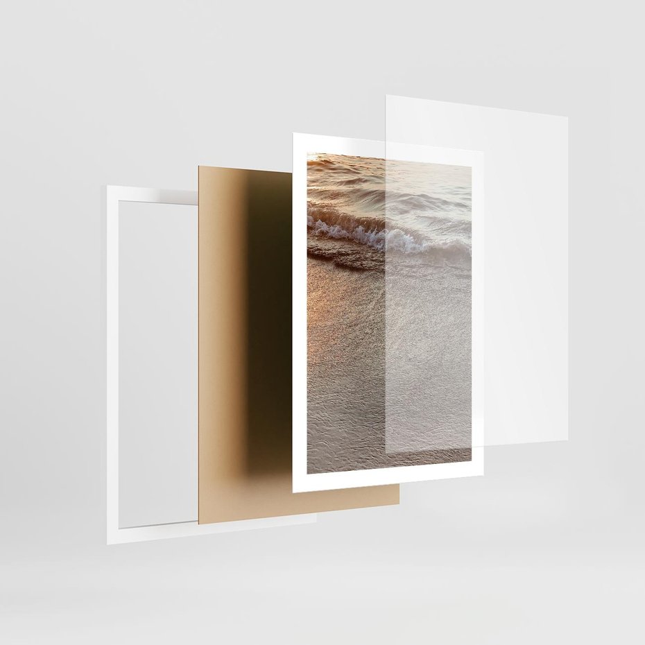 Plakat w ramie 50x70 - Spokój Morza: Fale na Plaży - fale, morze - rama biała