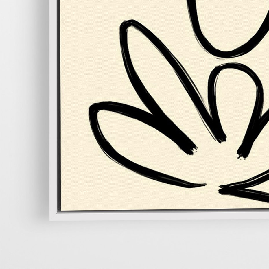 Obraz w ramie 70x100 - Złamane Granice - abstrakcyjna sztuka, przypominająca kwiat - rama biała