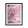Plakat w ramie 50x70 - Majestat lawendy: fioletowe pola - lawenda, fiolet - rama czarna