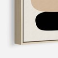 Obraz w ramie 80x120 - Zgeometryzowane Kształty - modernistyczny plakat, obłe kształty - rama drewno