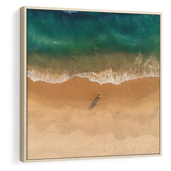 Obraz w ramie 50x50 - Oaza Relaksu - plaża, morze - rama drewno