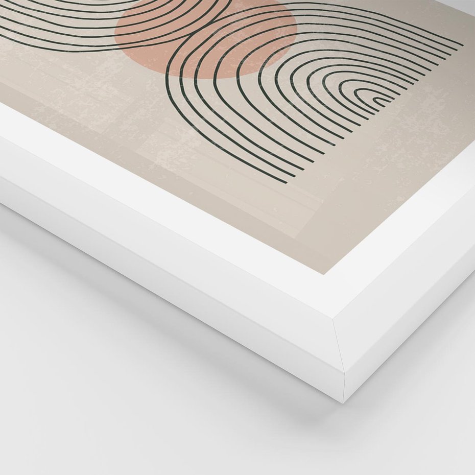 Plakat w ramie 50x70 - Nowy Rytuał - abstrakcyjna sztuka, boho kształty - rama biała